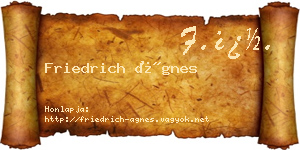 Friedrich Ágnes névjegykártya