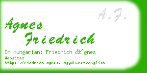 agnes friedrich business card